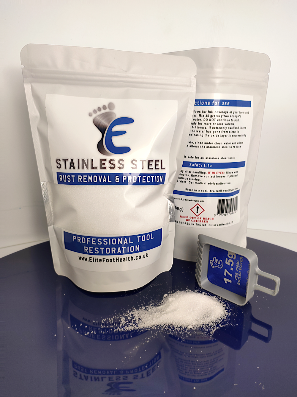 white mylar bags featuring rust removal