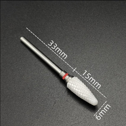 Ceramic white cone tear pear cutting podiatry foot health practitioner chiropody burr drill bit extra fine medium extra course yellow red blue green black